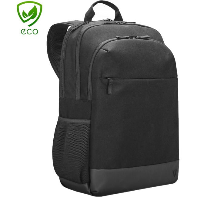 V7 Eco-Friendly CBP17-ECO-BLK Carrying Case (Backpack) for 17 to 17.3" Notebook - Black"