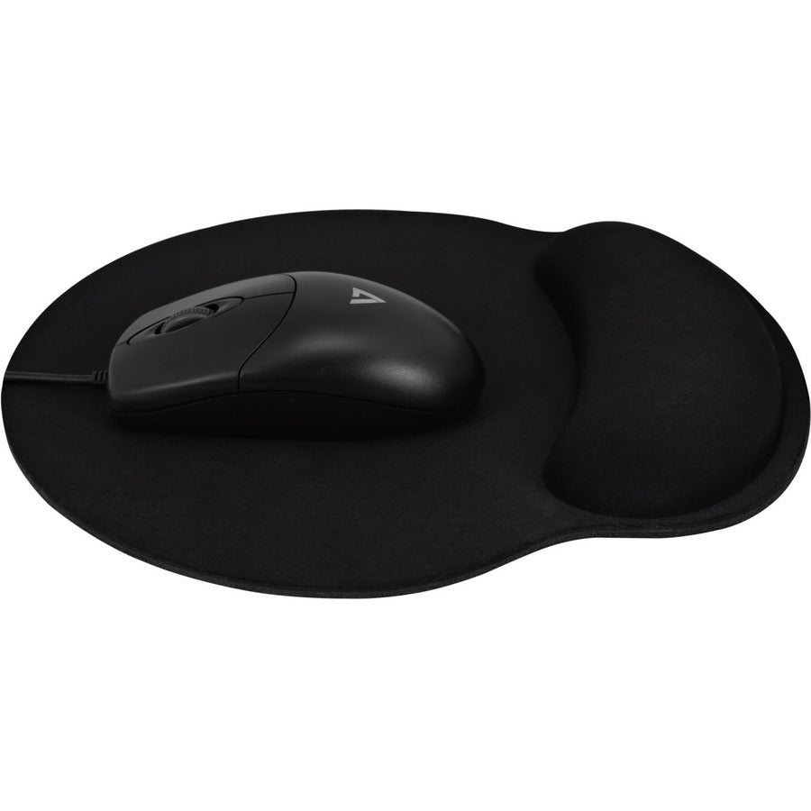 V7 Memory Foam Mouse Pad with Wrist Rest, memory foam, ergo wrist support, non-skid bottom, wrist rest MP03BLK