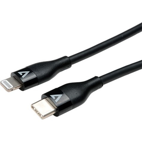 V7 USB-C Male to Lightning Male Cable USB 2.0 480 Mbps 3A 1m/3.3ft Black V7USBCLGT-1M