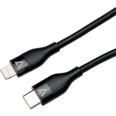 V7 USB-C Male to Lightning Male Cable USB 2.0 480 Mbps 3A 1m/3.3ft Black V7USBCLGT-1M