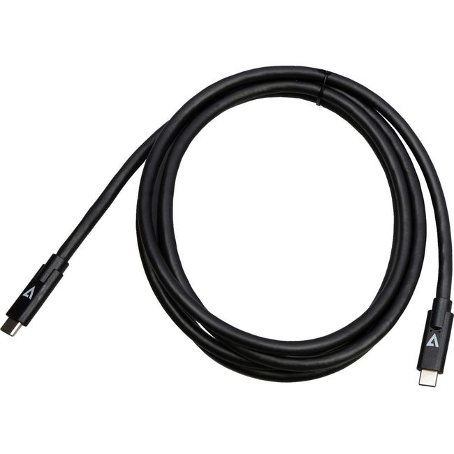 V7 USB-C Male to USB-C Male Cable USB 3.2 Gen2 10 Gbps 3A 2m/6.6ft Black V7USBC10GB-2M
