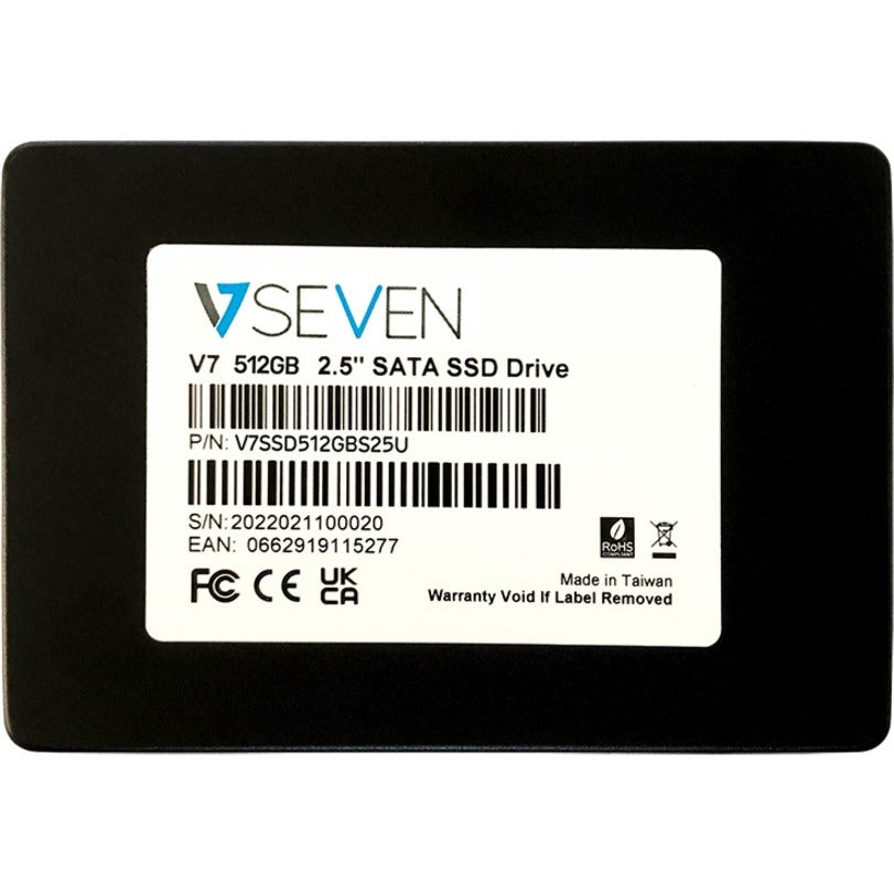 V7 V7SSD512GBS25U 512 GB Solid State Drive - 2.5 Internal - SATA (SATA/600) - TAA Compliant"