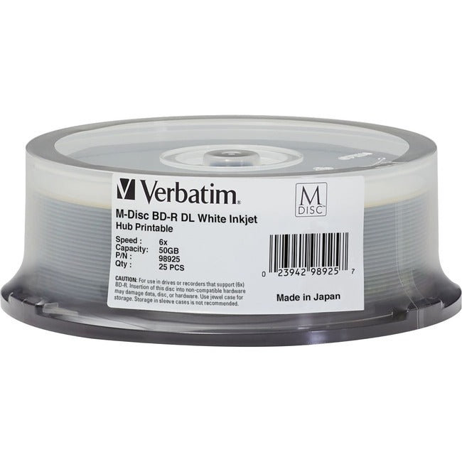 Verbatim M Disc Bd-R Dl - 8X - 50 Gb - Hite Inkjet 98925