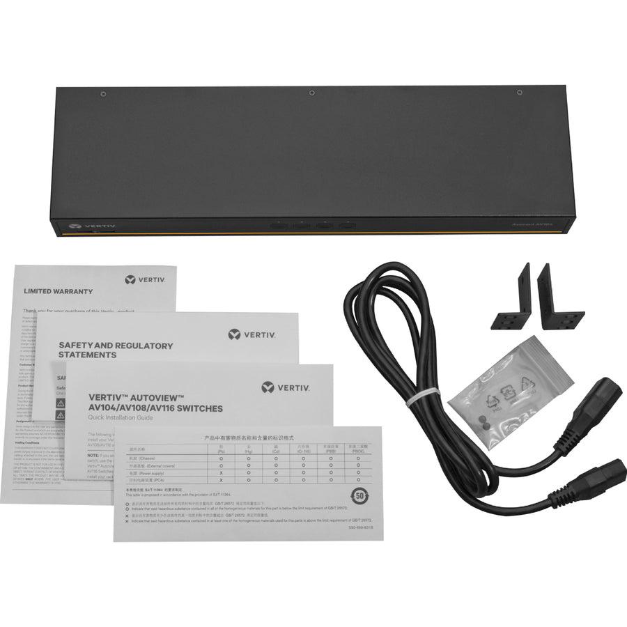 Vertiv Avocent 1X16 Kvm Switch With Usb, W/Osd, Push (Touch) Button Switching, Keystroke