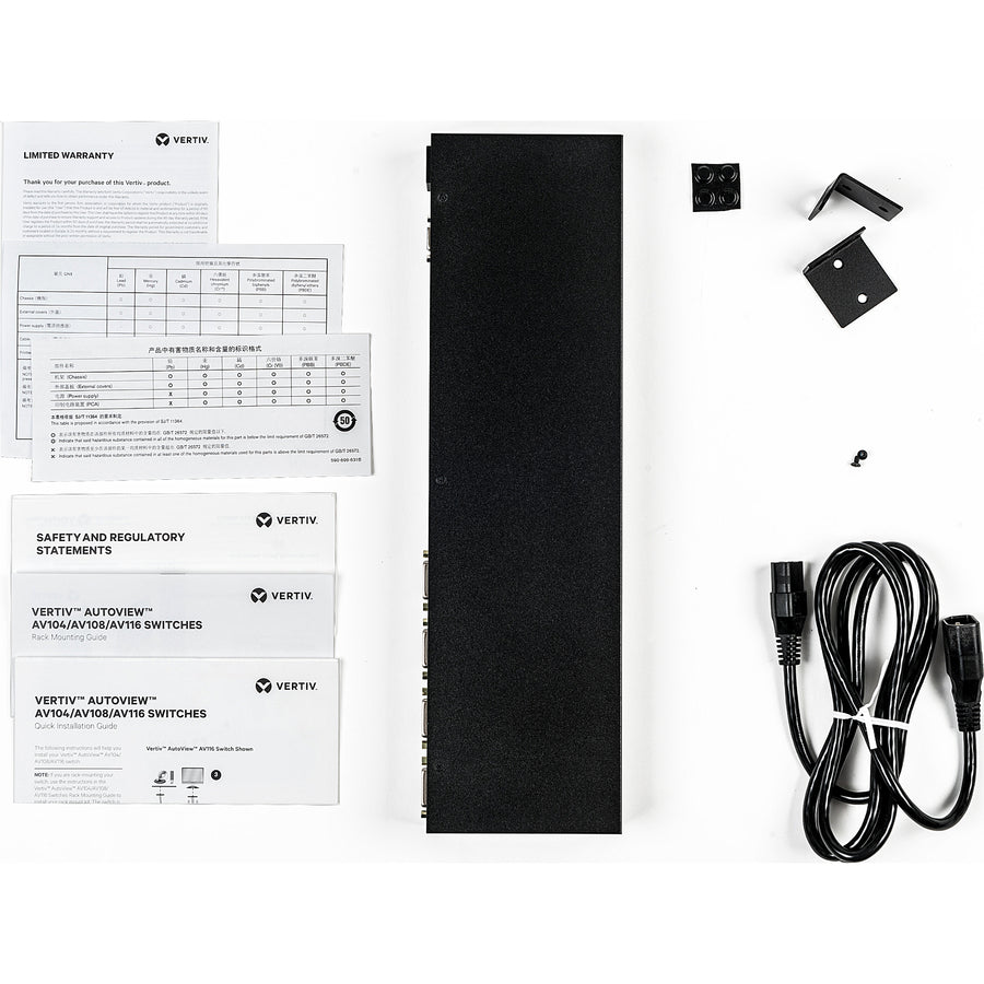 Vertiv Avocent 1X4 Kvm Switch With Usb, Push (Touch) Button Switching, Keystroke Switching, Cascade Support, Internal Power Supply