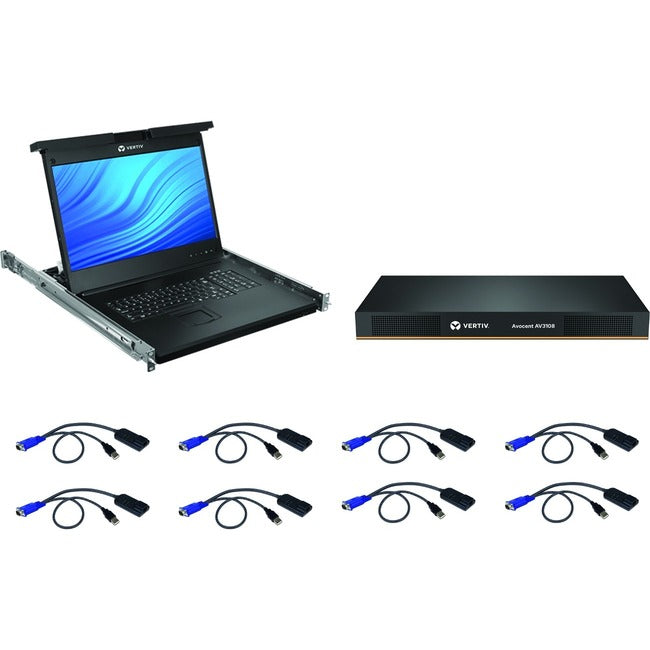 Vertiv Avocent Lra Rack Console 18.5" Lcd Widescreen,8-Port, Keyboard With Touchpad