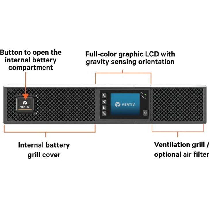 Vertiv Liebert GXT5 UPS, 1500VA, 120V Online Double Conversion GXT5-1500LVRT2UXLN