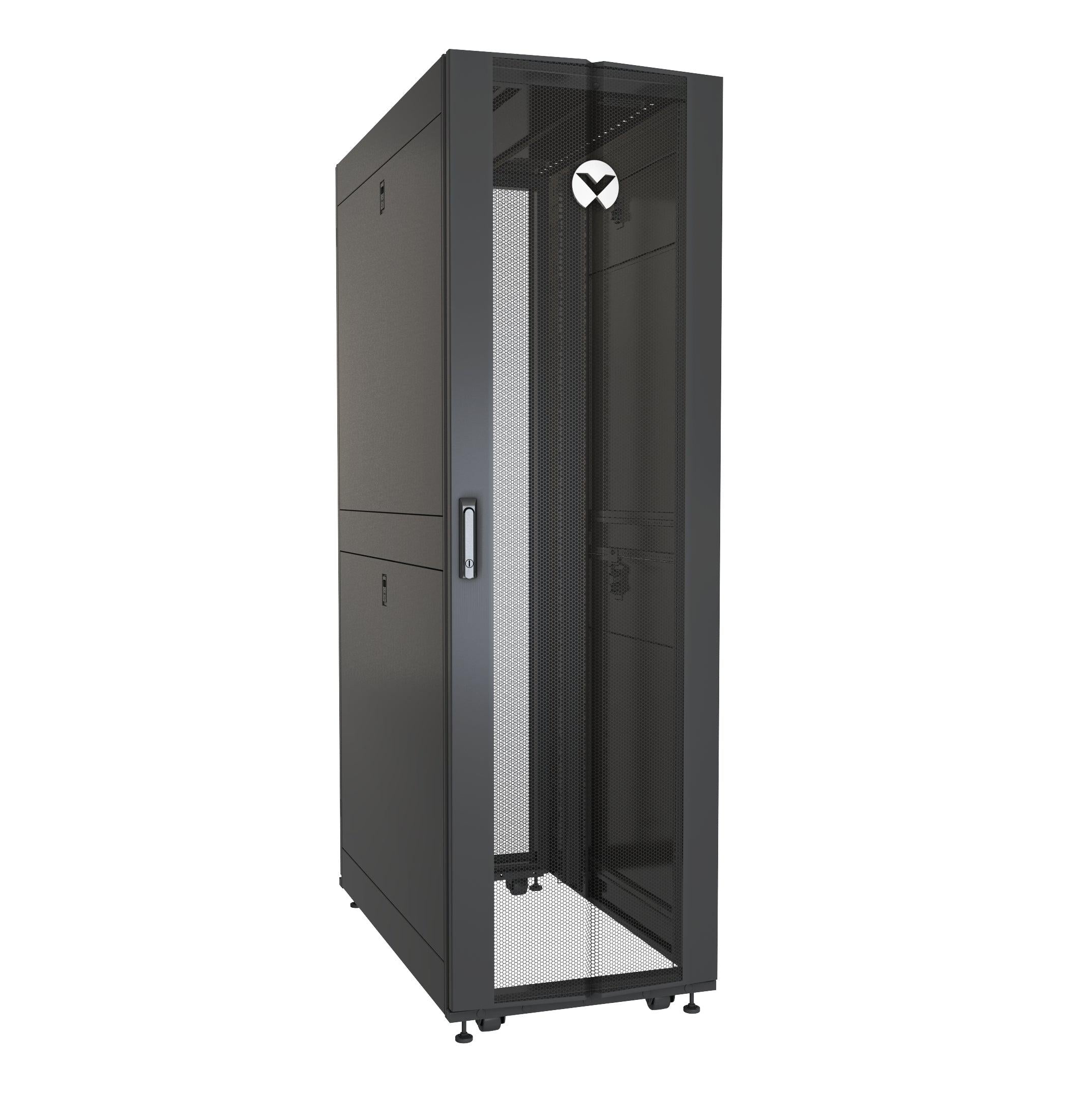 Vertiv Vr3107 Rack Cabinet 48U Freestanding Rack Black, Transparent