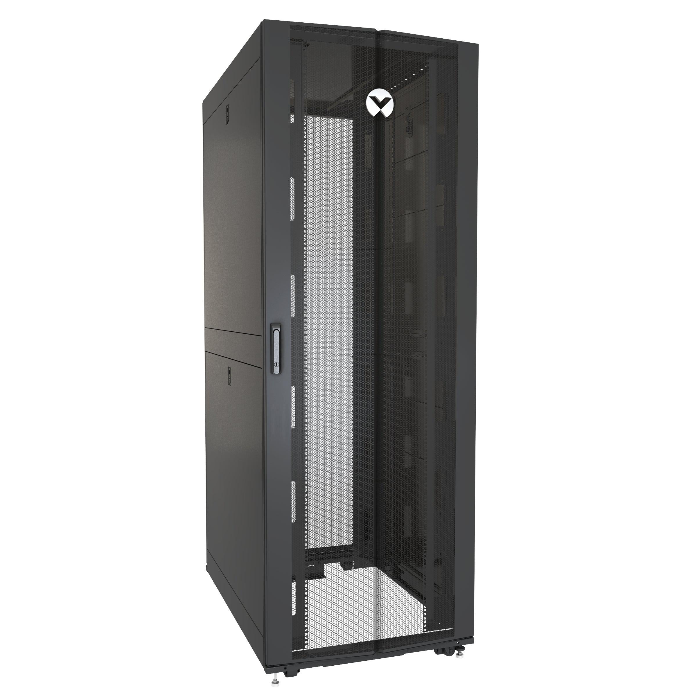 Vertiv Vr3357 Rack Cabinet 48U Freestanding Rack Black, Transparent