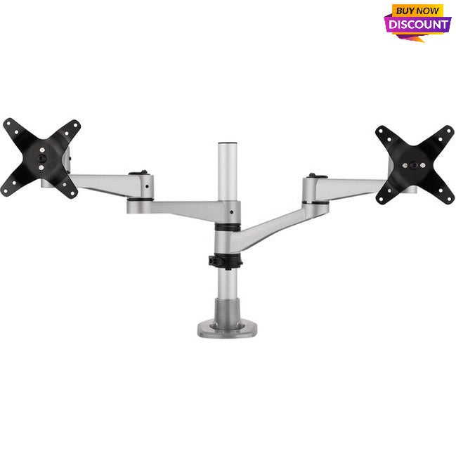 ViewSonic LCD-DMA-001 Monitor Desk Mounting Arm for 2 Monitors up to 24 Inches Each, VESA Compatible, Full Ergonomic Adjustability, 2-in-1 Mounting Base, and Built-In Cable Management