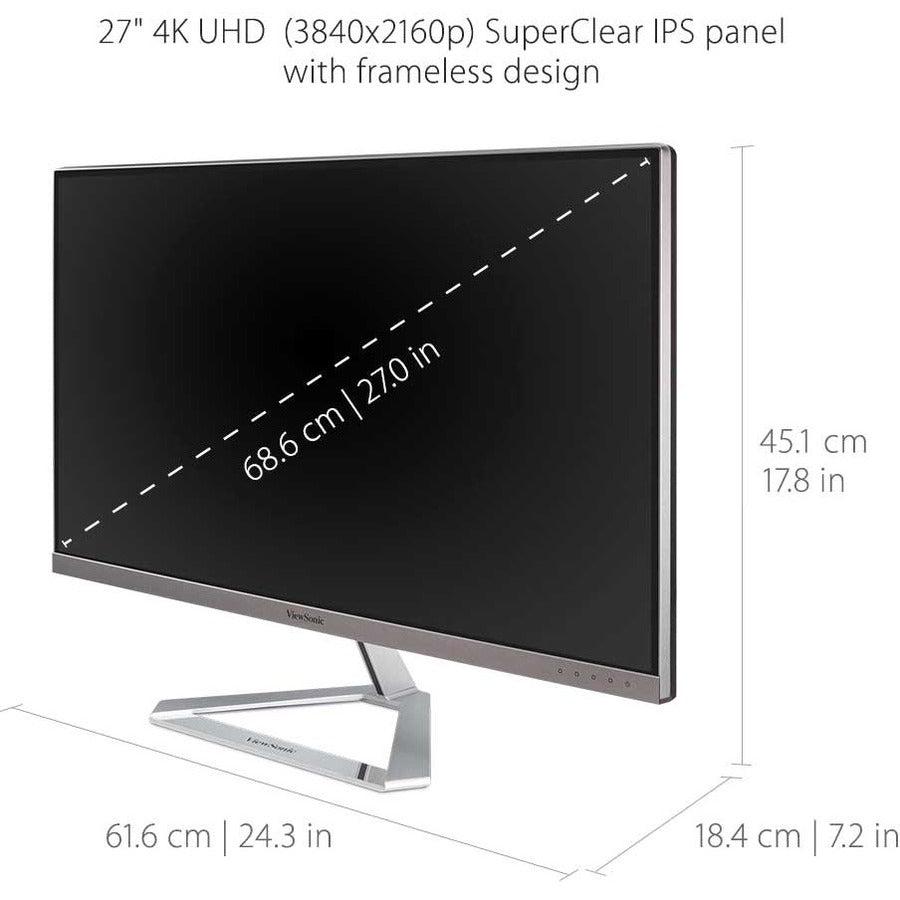 Viewsonic Vx Series Vx2776-4K-Mhd Led Display 68.6 Cm (27") 3840 X 2160 Pixels 4K Ultra Hd Black