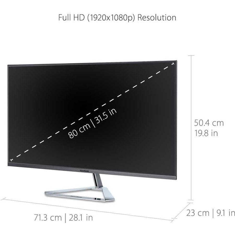 Viewsonic Vx Series Vx3276-Mhd-2 81.3 Cm (32") 1920 X 1080 Pixels Full Hd Led Silver