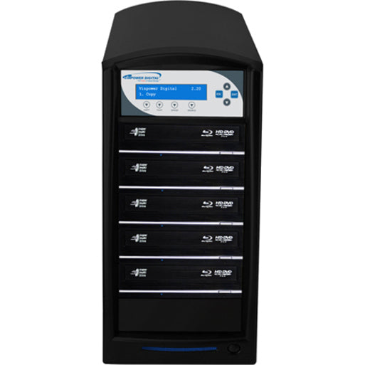 Vinpower Digital SharkBluCP Blu-ray/DVD/CD Tower Duplicator (Supports BD CopyProtection) SHARKBLUCP-S5T-BK