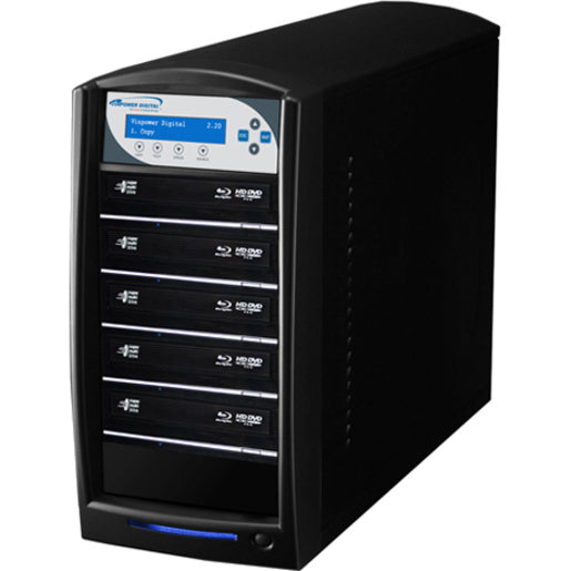 Vinpower Digital SharkBluCP Blu-ray/DVD/CD Tower Duplicator (Supports BD CopyProtection) SHARKBLUCP-S5T-BK