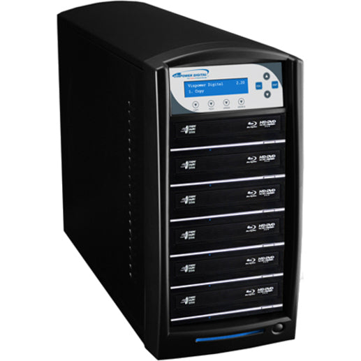 Vinpower Digital SharkBluCP Blu-ray/DVD/CD Tower Duplicator (Supports BD CopyProtection) SHARKBLUCP-S6T-BK