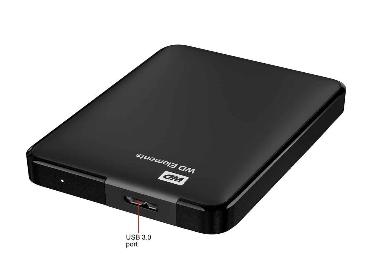 Wd 1Tb Elements Portable Storage Usb 3.0 Model Wdbuzg0010Bbk-Wesn Black