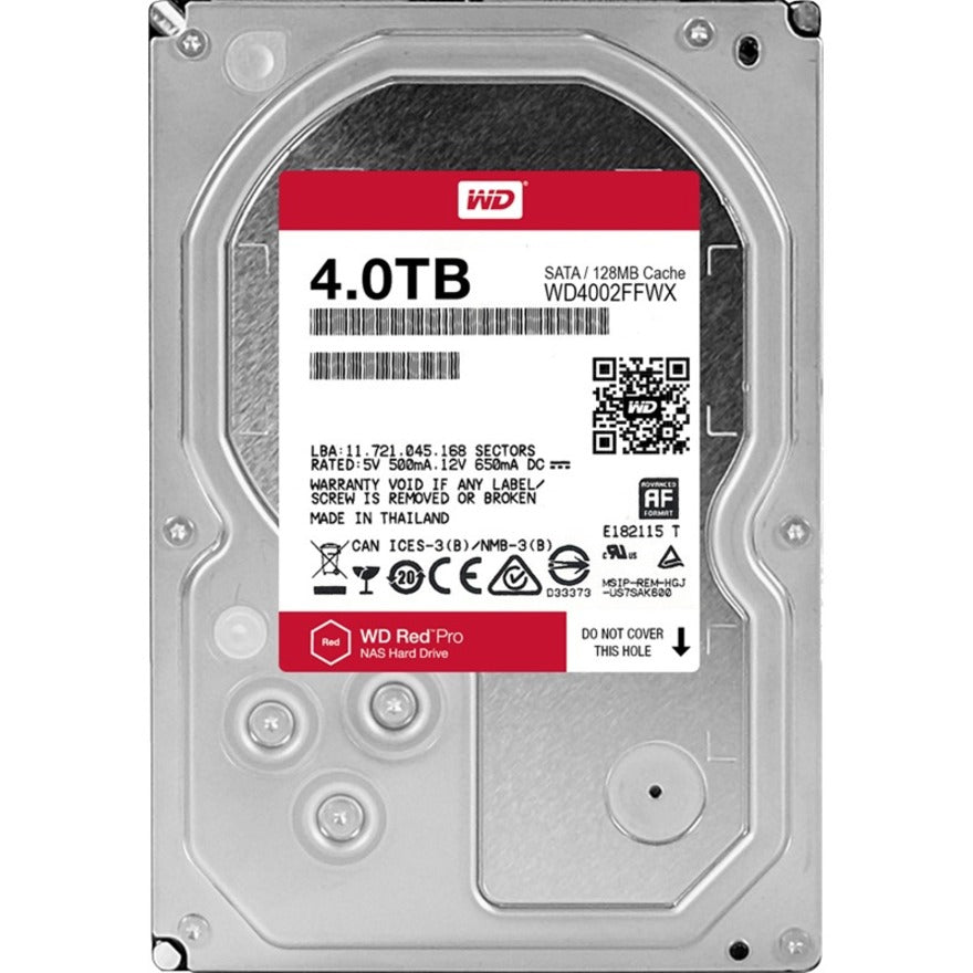 WD-IMSourcing Red Pro WD4002FFWX 4 TB Hard Drive - 3.5 Internal - SATA (SATA/600)"