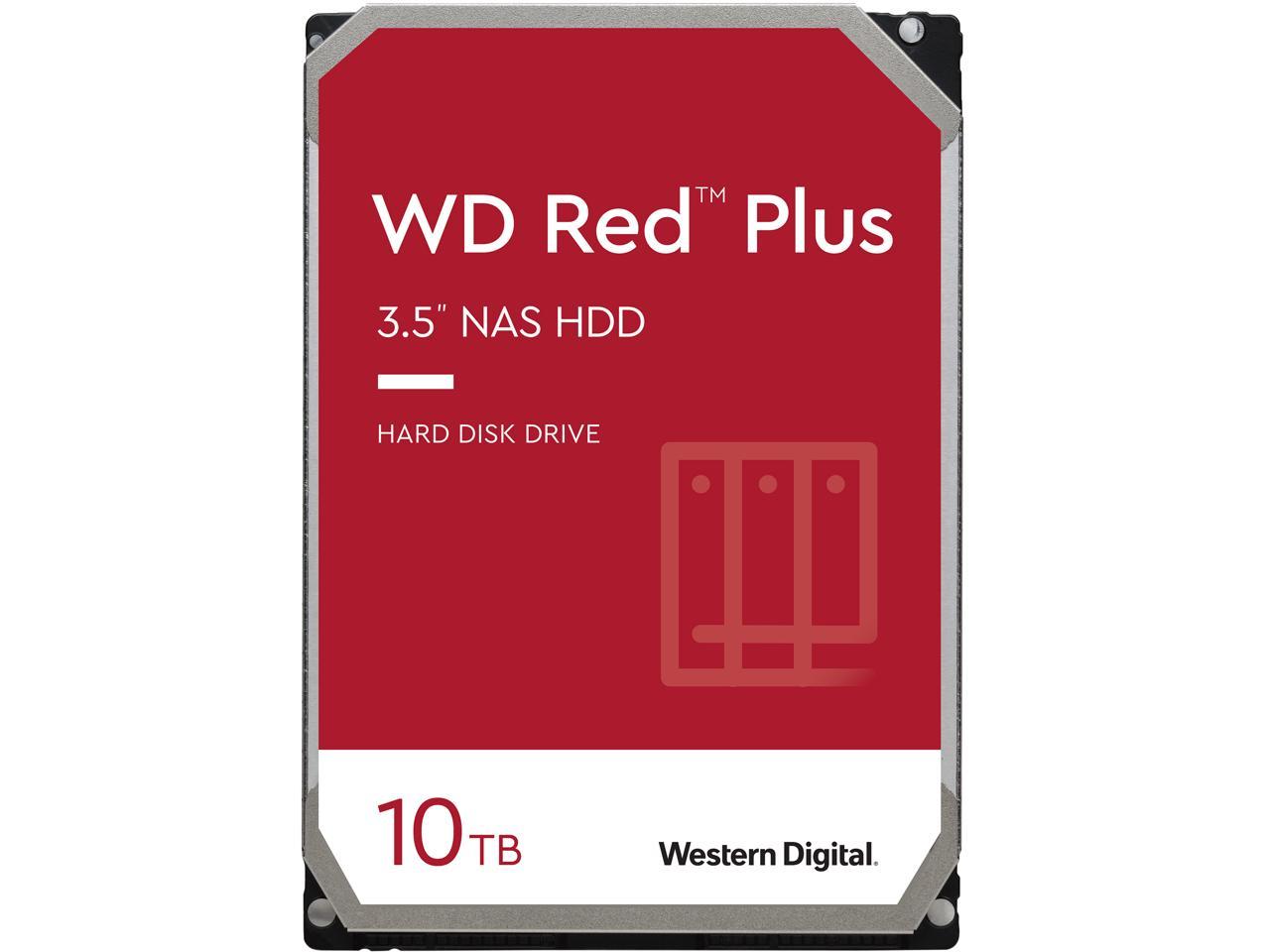Wd Red Plus 10Tb Nas Hard Disk Drive - 5400 Rpm Class Sata 6Gb/S, Cmr, 256Mb Cache, 3.5 Inch - Wd101Efax