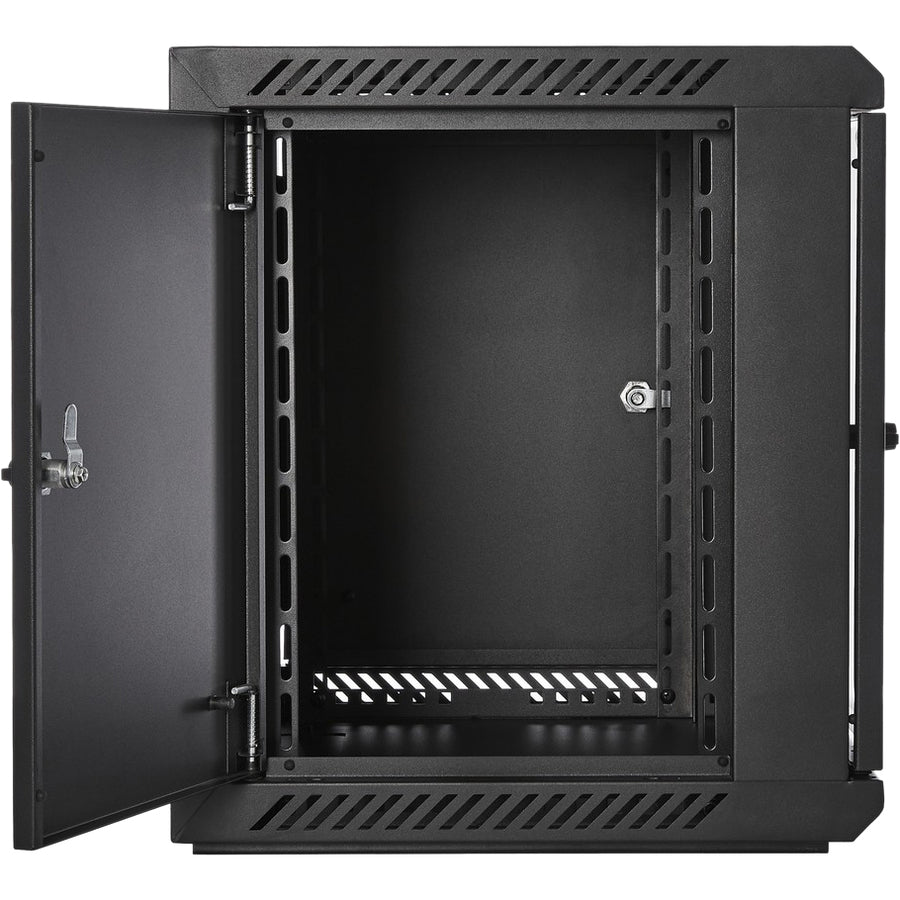 Wall Mount Rack Cabinet - 9U Glass Door Network Enclosure | TecISoft RMWC9UG450-1N