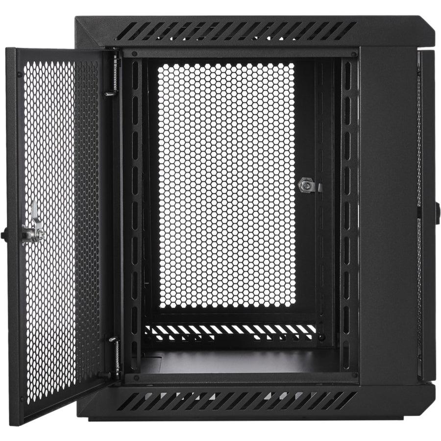 Wall Mount Rack Enclosure - 9U Vented Server Cabinet | V7 Racks RMWC9UV450-1N