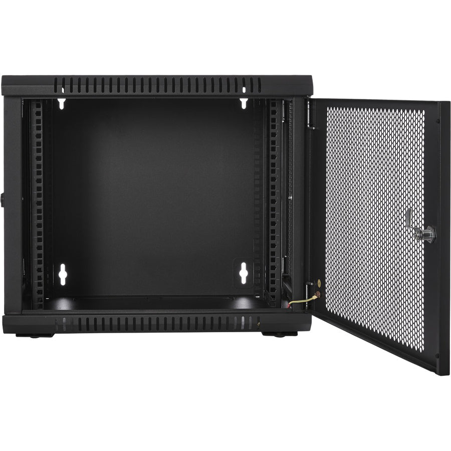 Wall Mount Rack Enclosure - 9U Vented Server Cabinet | V7 Racks RMWC9UV450-1N
