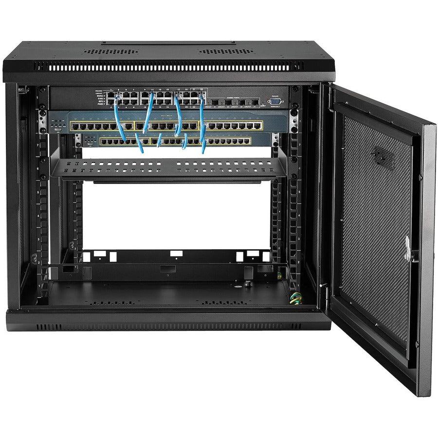 Wall Mount Server Rack - 9U Network Cabinet with Shelf | StarTech RK9WALM