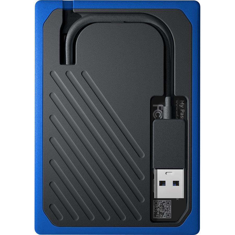 WD My Passport Go WDBMCG0010BBT-WESN 1 TB Portable Solid State Drive - External - Black, Cobalt