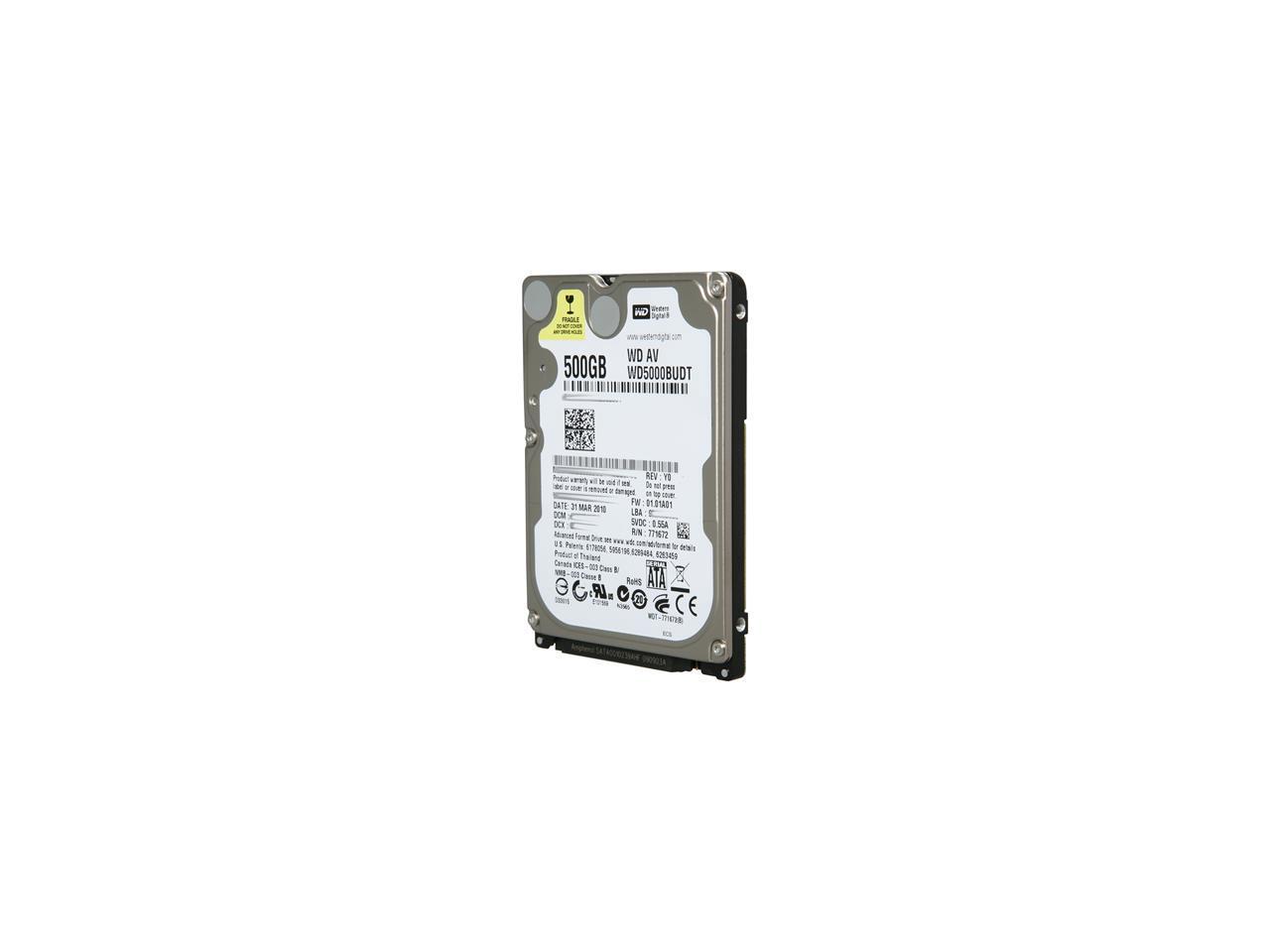 Western Digital Wd Av-25 Wd5000Budt 500Gb 5400 Rpm 32Mb Cache Sata 3.0Gb/S 2.5" Internal Av Hard Drive