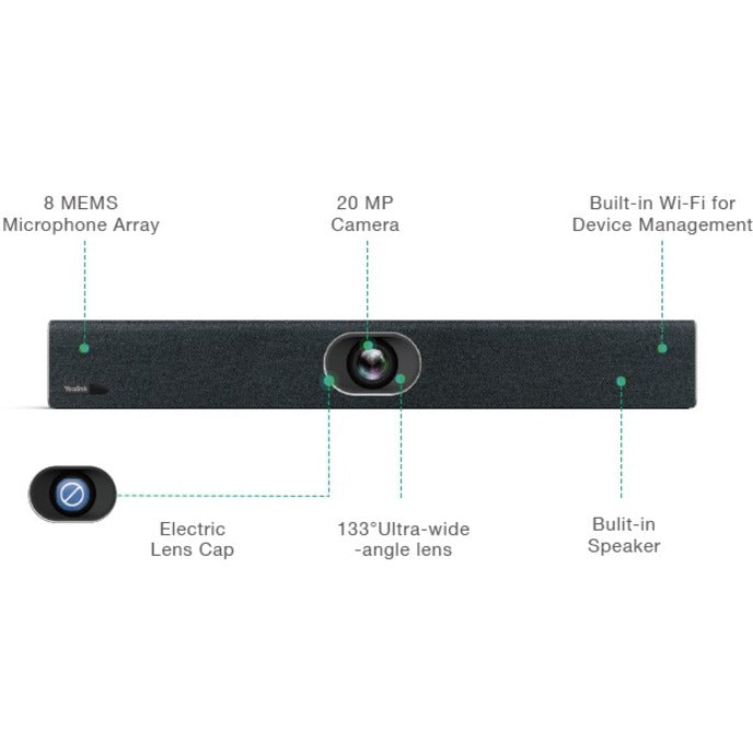 Yealink UVC40 Video Conferencing Camera - 20 Megapixel - 60 fps - USB 3.0