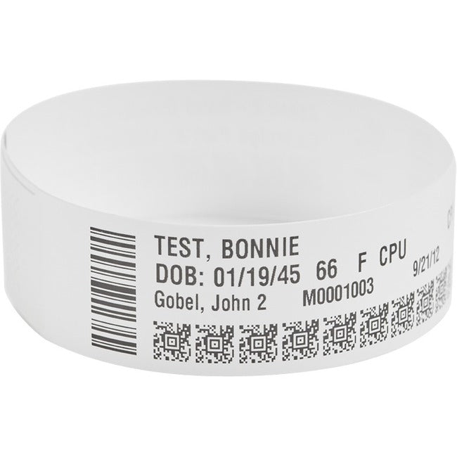 Zebra Wristband Polypropylene 1 x 7in Direct Thermal Zebra Z-Band Comfort HC100 10011954K