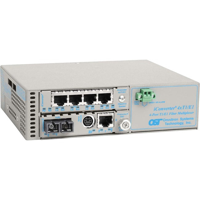 iConverter MUX/M Ethernet + 4xT1/E1 Fiber Multiplexer SC Single-Mode 12km 8823N-1-B