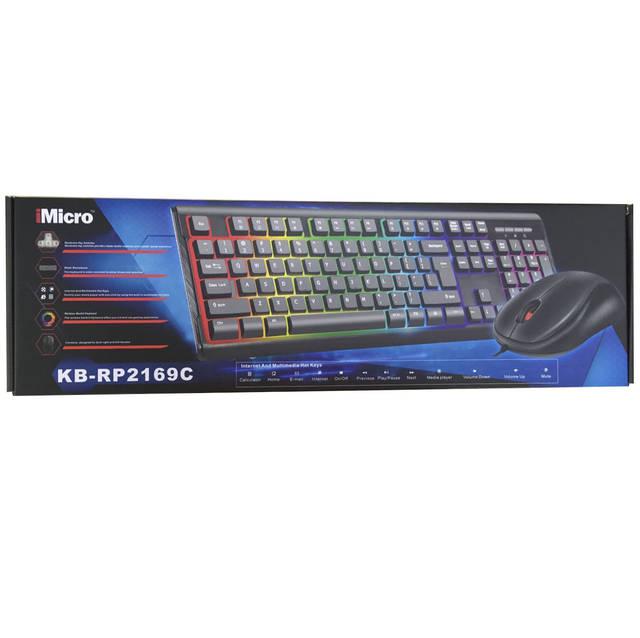 Imicro Kb-Rp2169C Rainbow Backlit Wired Usb Keyboard & Mouse
