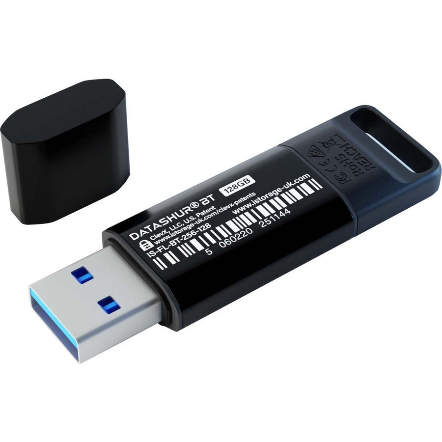 iStorage datAshur BT 128 GB | Encrypted Secure Flash Drive | Unlock using your smartphone via bluetooth | Remote Management Ready. IS-FL-DBT-256-128