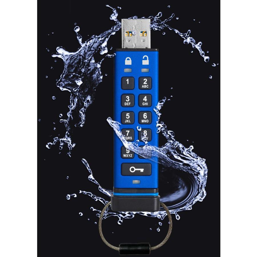 iStorage datAshur PRO 128 GB | Secure Flash Drive | FIPS 140-2 Level 3 Certified | Password protected | Dust/Water Resistant | IS-FL-DA3-256-128