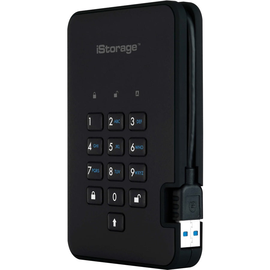 iStorage diskAshur2 HDD 2 TB | Secure Portable Hard Drive | Password Protected | Dust/Water-Resistant | Hardware Encryption IS-DA2-256-2000-B