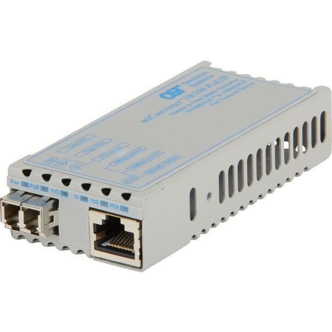 Miconverter Poe/Pd 10/100 Ethernet Fiber Media Converter Rj45 Lc Single-Mode 30Km